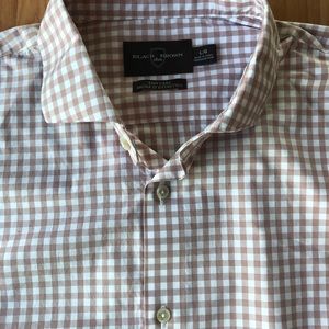 Black Brown 1864 Linen Gingham Dress Shirt